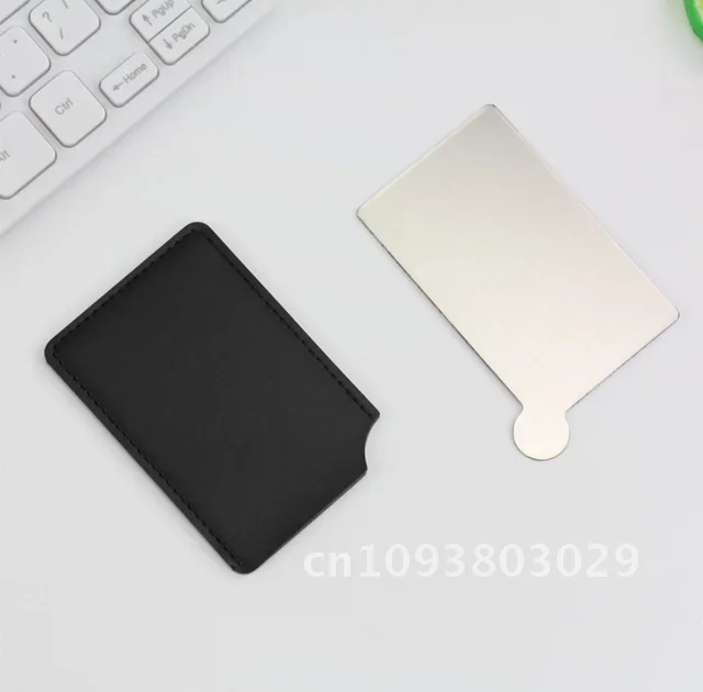 Commercio all'ingrosso 50 pz/lotto portatile trucco carta stile tasca cosmetica PU specchio copertura in pelle infrangibile specchio mini acciaio inossidabile