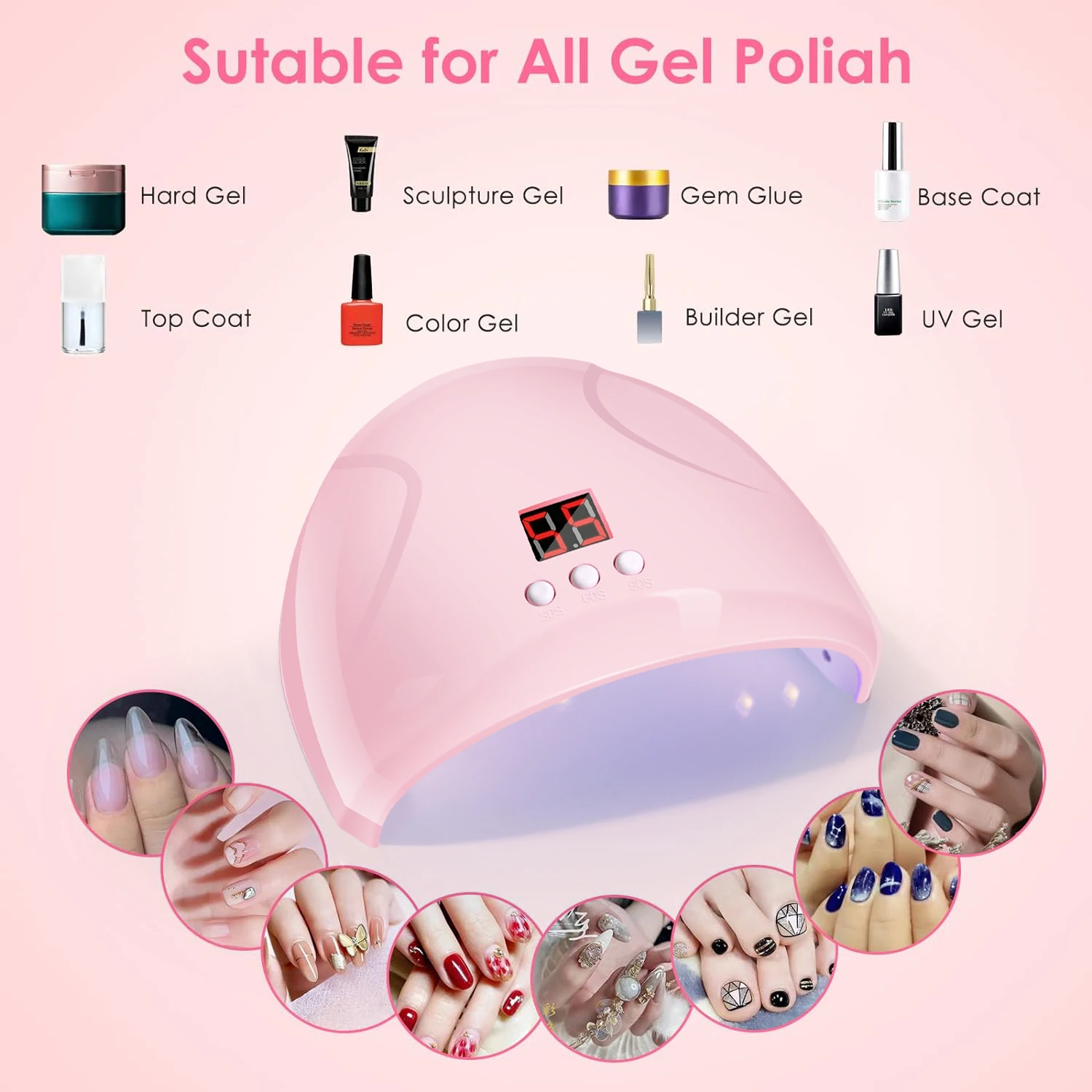 LED UV Nail Lamp Infrared Sensor Manicure Nail Light For Fast Curing of All Gel Nail Polish Nail Dryer Machine Salon Tools view 5