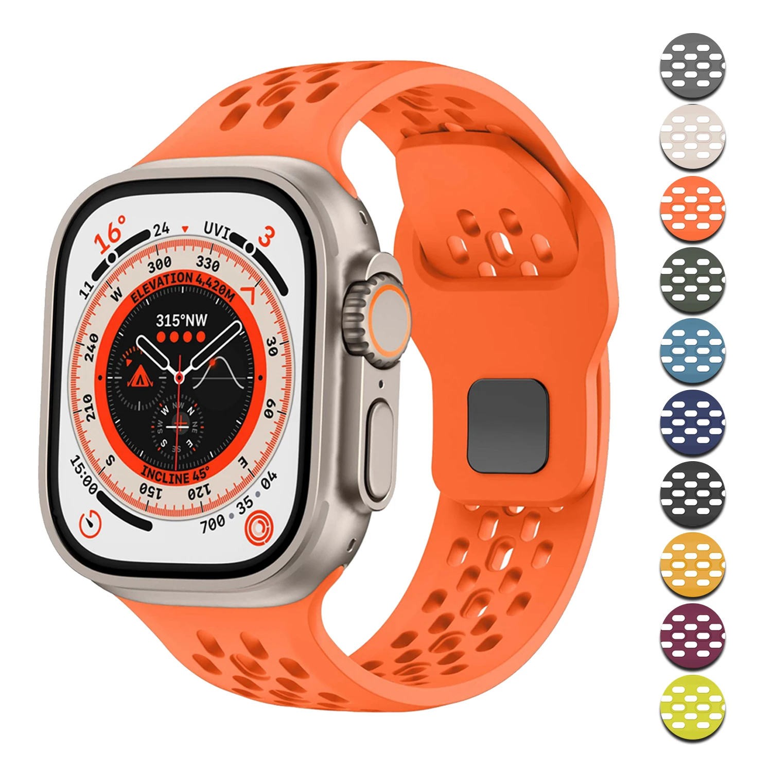 

Sport Strap for Apple Watch Band 46mm 44mm 40mm 42-38-41mm 45mm Breathable Bracelet iWatch Series 10 9 8 7 6 SE 5 3 Ultra 2 49mm