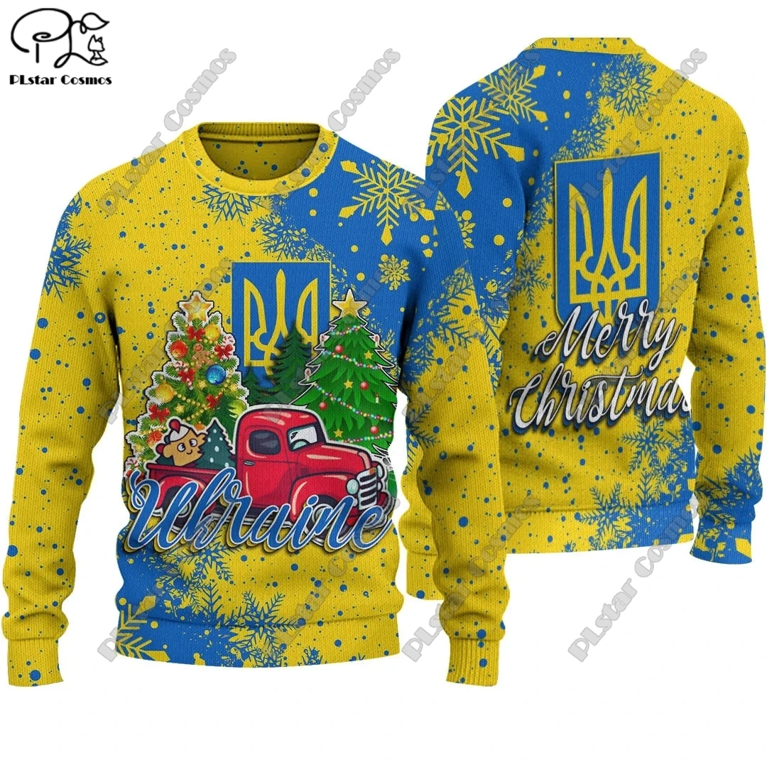 3D Printed Christmas Series UKRAINE Wales URUGUAY Vatican TOGO Turkey Uganda VENEZUELA Pattern Ugly Sweater Street Casual Winter