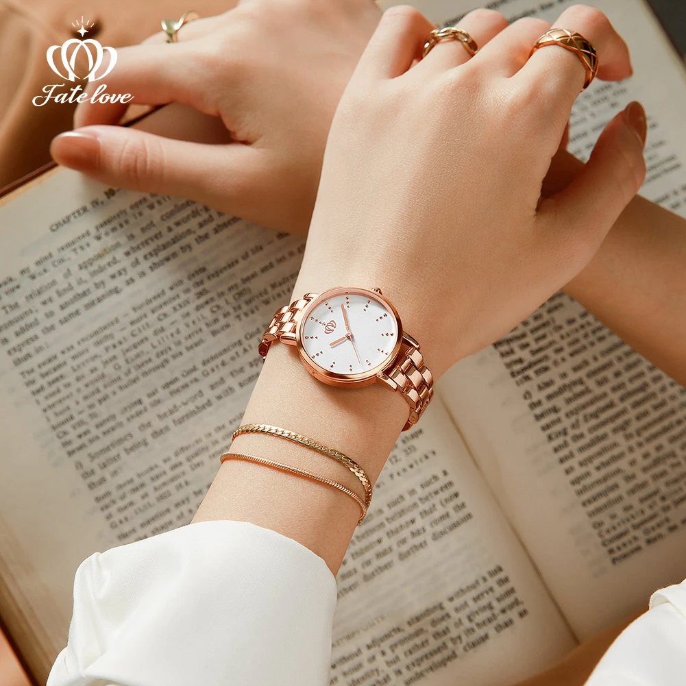 

Fate Love brand watch manufacturer wholesales new minimalist steel strip quartz watch waterproof women's watch 918