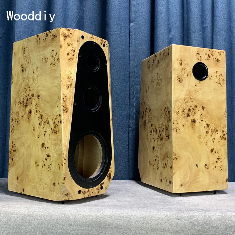 Wooddiy مخصص 6.5 بوصة 8 بوصة ثلاثية الاتجاه خزانة مكبر الصوت صندوق فارغ لوحة يربك سوداء زوج واحد قذيفة شطبة لا لمعان MBH-B3 #6