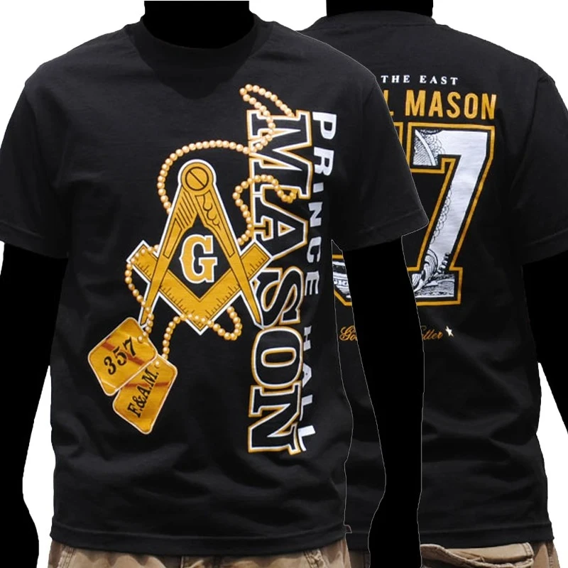 Masonic Prince Hall Mason T-Shirt O-Neck Summer Short Sleeve Casual Mens T-shirt Size