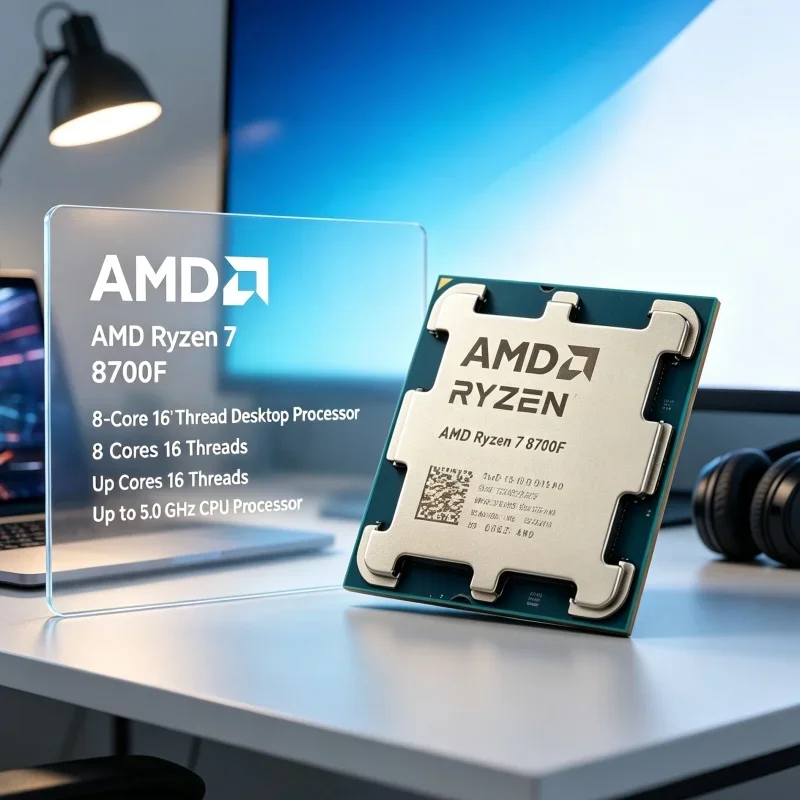 AMD Ryzen 7 8700F Multitasking CPU 8 Core 16 Thread Zen 4 Architecture AM5 Socket Processor for Workstation