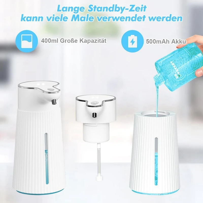 Automatic Wall Mount Soap Dispenser Soap Dispenser 400Ml USB Rechargeable Electric Soap Dispenser
