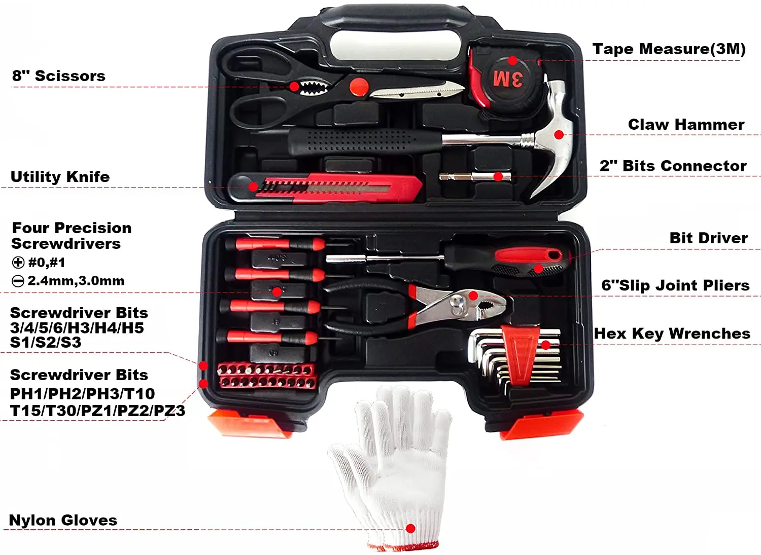 Home Repair High Quality 40 Pieces Wholesale Hand Tools Professional Hand Tool Set Tool Box