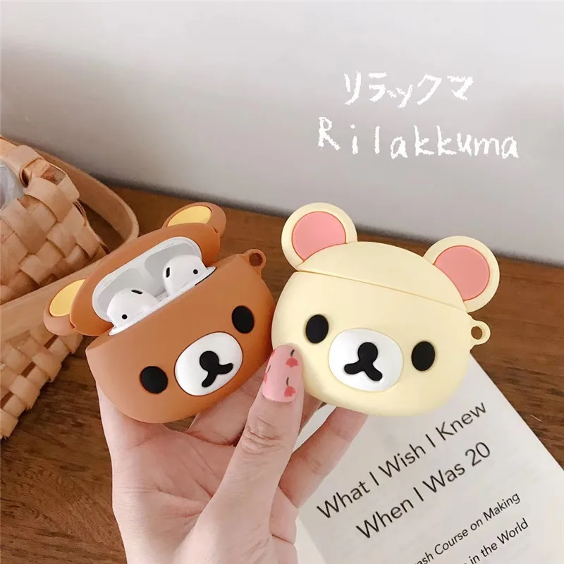 Cute 3D Cartoon Rilakkuma For Airpods 1 2 3 4 Pro 3 Pro 2 Silicone Earphone Case Accessories Cover view 2