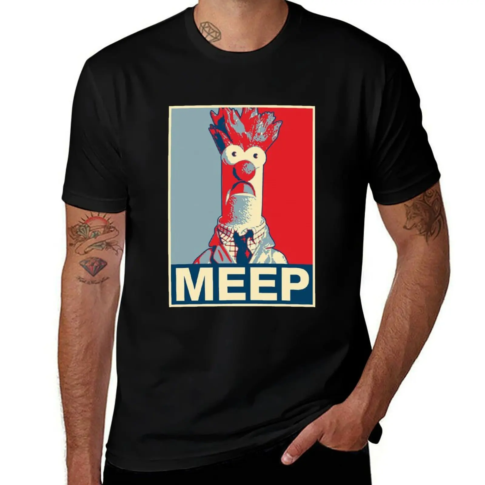 Beaker Meep Pop Art T-Shirt Big and Tall Gym T-Shirt