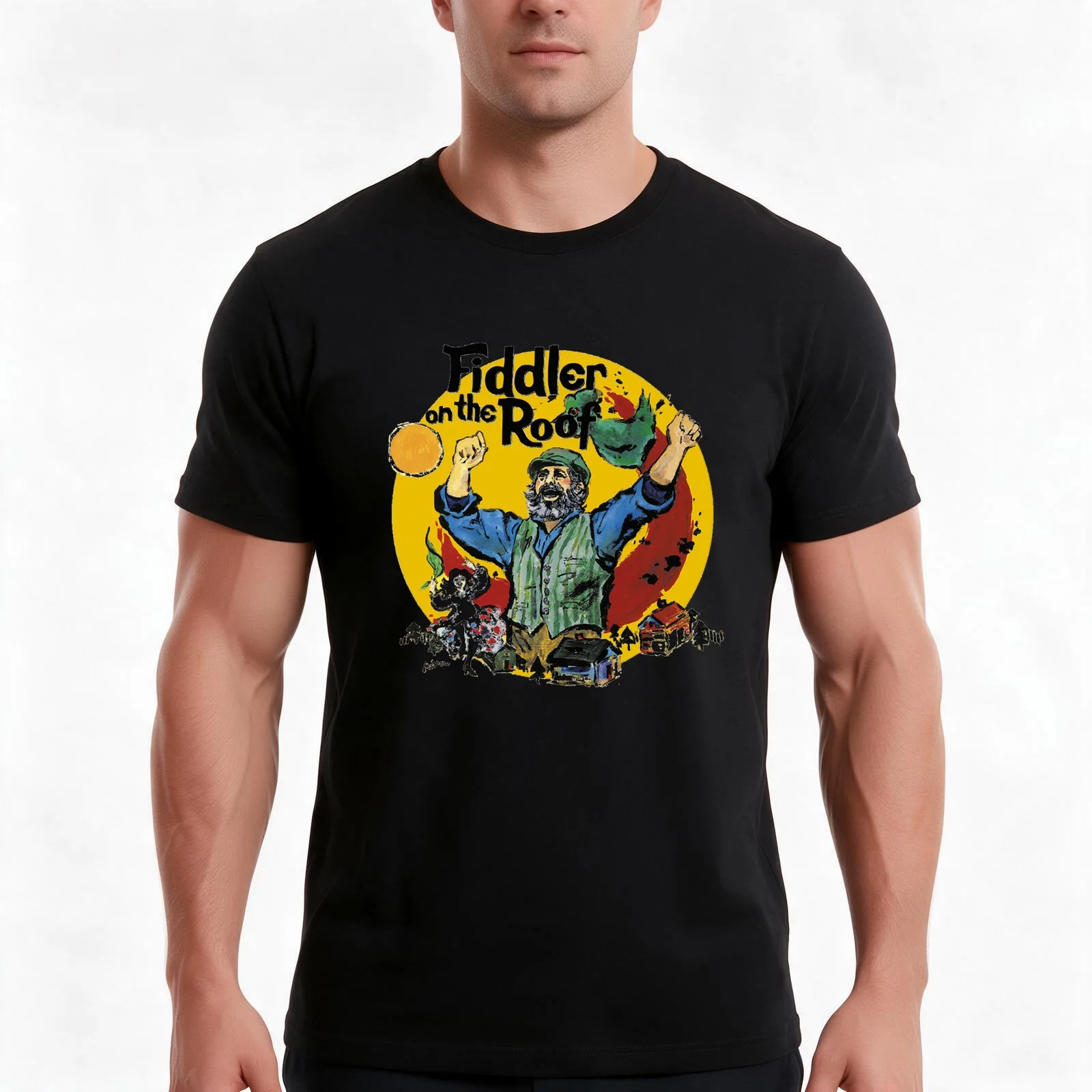 Gift Men Fiddler On The Roof Music For Movie Fan T-Shirt, Summer Casual Cotton Tee, Oversized Streetwear Tops, Unisex Men Women