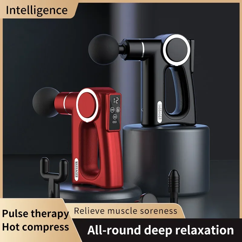 

Square Massage Gun High Frequency Hot Compress Pulse Deep Tissue Body Vibrato Fascia Gun Sport Fitness Relax Muscle Massager