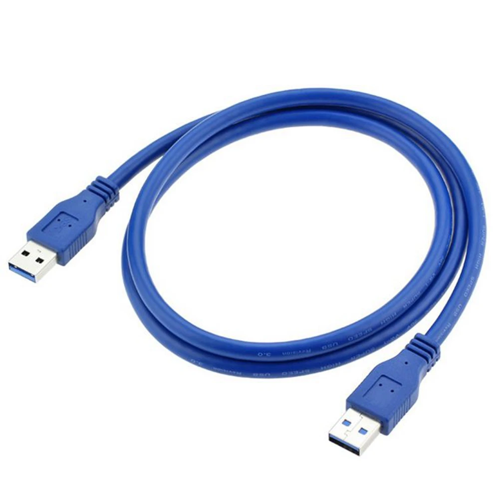 Extension cable USB3.0 data cable A male to A male USB high-speed transmission blue circular cable 0.3m 1m 3m 5m