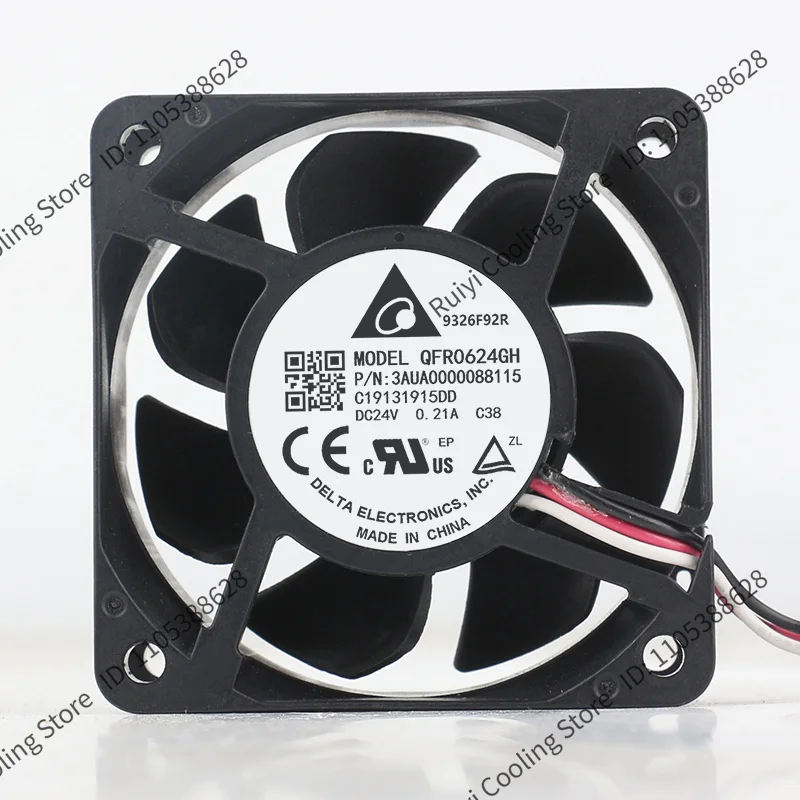 Delta 5V 12V 48V DC24V 0.21A AC EC 6025 60X60X25MM 6CM double ball converter control cabinet 3-wire silent QFR0624GH cooling fan