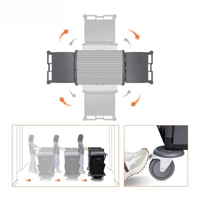 المهنية Pp البلاستيك عربة التدبير المنزلي عربة المشجع غرفة الفندق المصاحبة خادمة خدمة عربة التدبير المنزلي #4