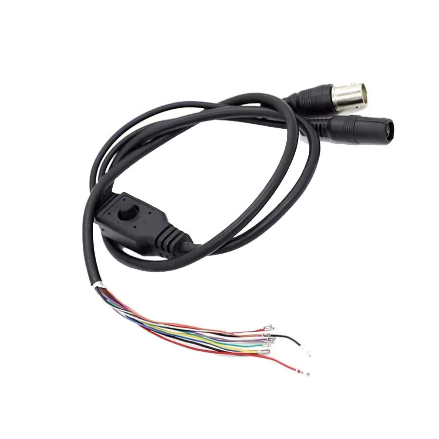 Security surveillance camera white / black / gray OSD menu BNC+DC switch control line tails