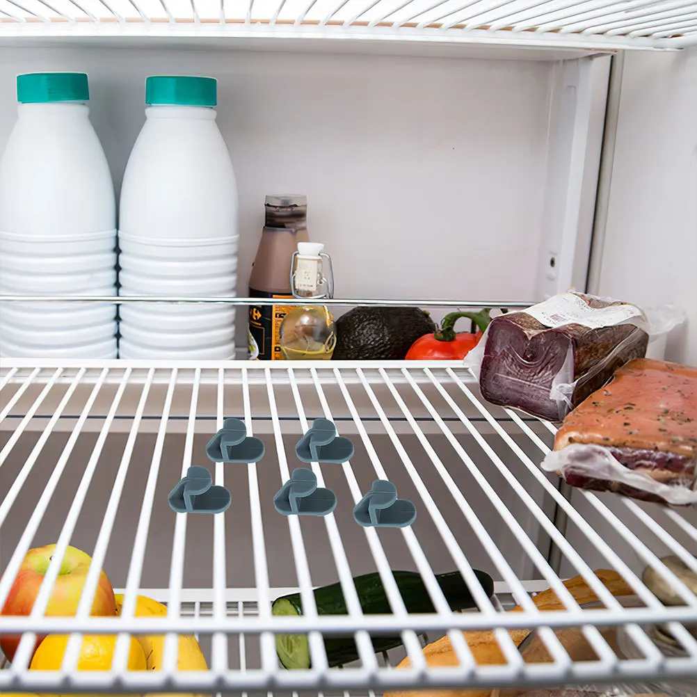 

8Pcs Shelf Support Clips Refrigerator Freezer Clamp Hook No Drill Required for Fridge Cooler Shelf Organizer Rustproof and