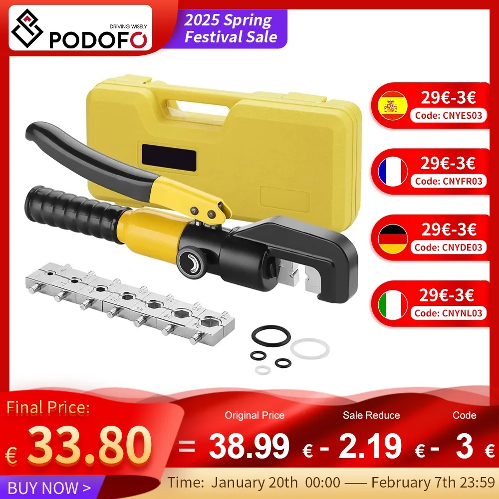 Podofo Hydraulic Crimping Tools YQK-70 Cable Lug Crimper Plier Hydraulic Compression Tool