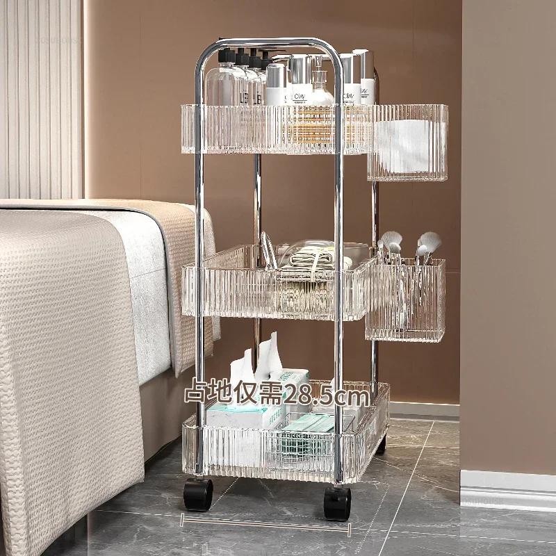 Drinks Organizer Nails Salon Lash Transparent Trolley Wheels Barber Station Spa Aesthetics Car Gold Hairdressing Utility Hotel