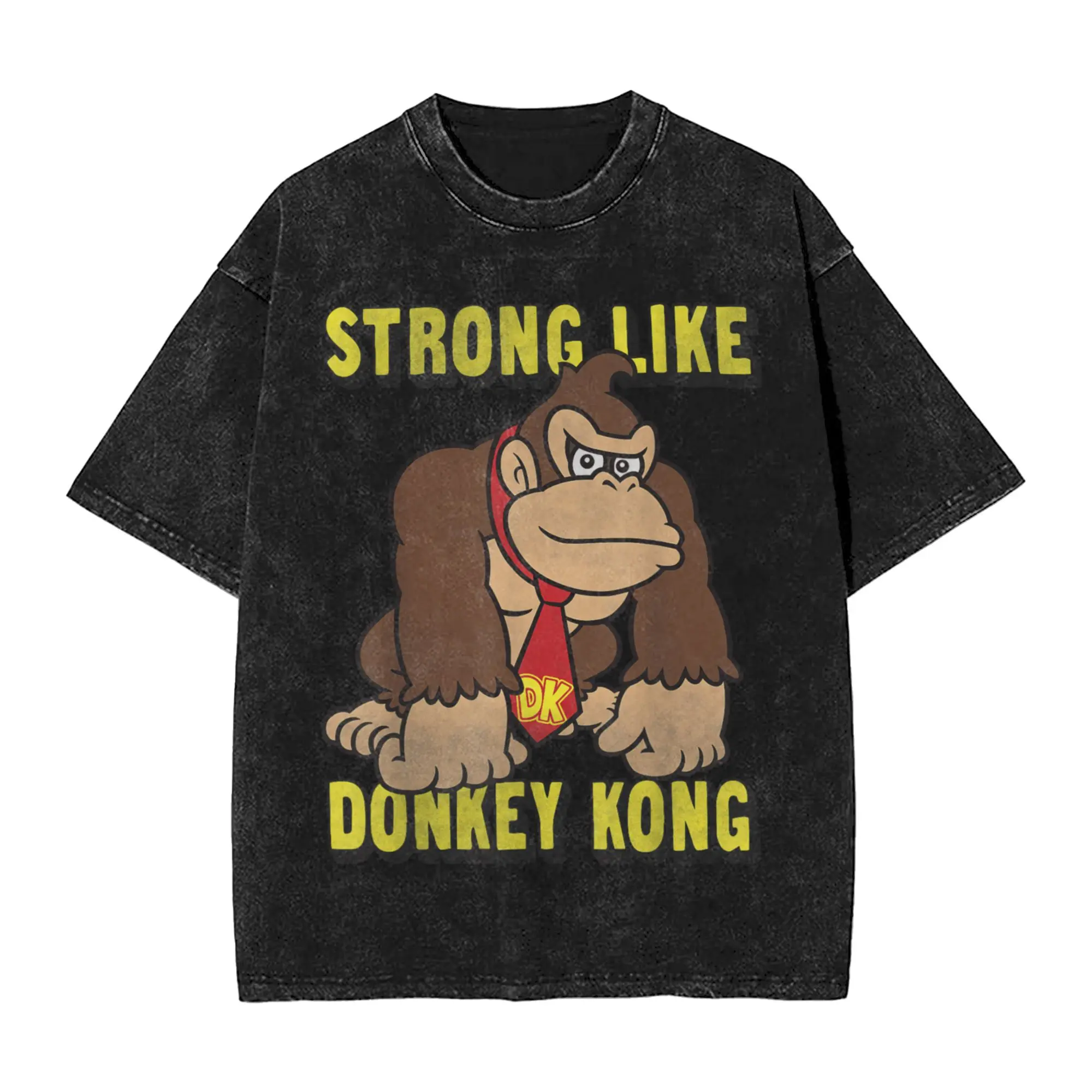 قوي مثل Donkey Kong تي شيرت الجدة تي شيرت قصير الأكمام بلايز جمالية الصيف عادية مريحة المتضخم تي شيرت