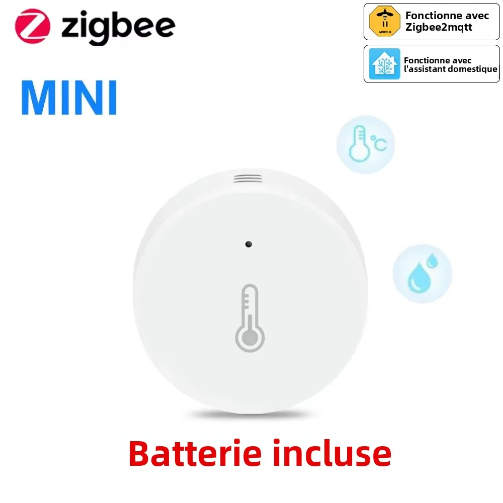 Haozee Zigbee 3.0 capteur de température et d'humidité moniteur à distance par application Smart Life alimenté par batterie fonctionne avec Alexa Google Home