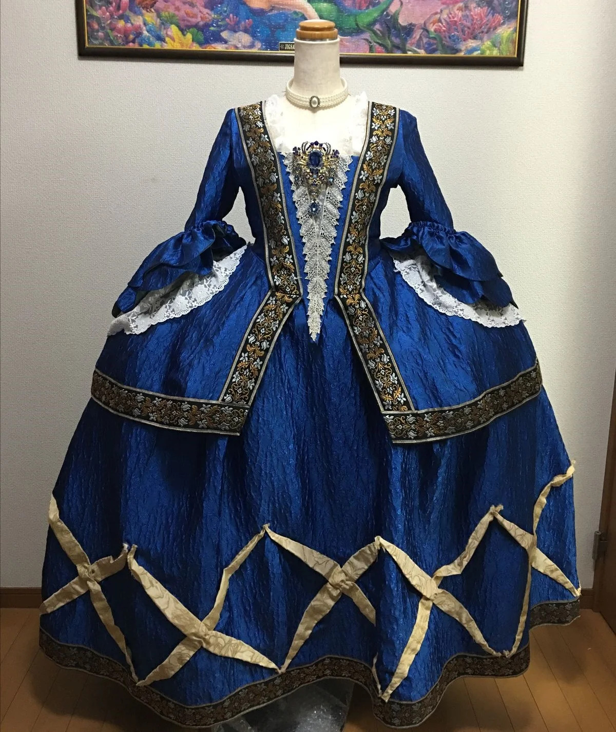 

18th Century Rococo French Wedding Dress Victorian Queen Marie Antoinette Costume Colonial Duchess Ball Gown Robe a la francaise