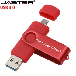 JASTER-Clé usb 3.0 otg, support à mémoire de 8gb 16gb 32gb 64gb, lecteur flash à deux côtés pour téléphone portable android