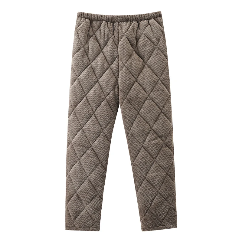 

Толстые 3-слойные стеганые мужские длинные брюки кораллового бархата, брюки для сна, мужские пижамные штаны, нижняя одежда для сна, теплая пижама Hombre