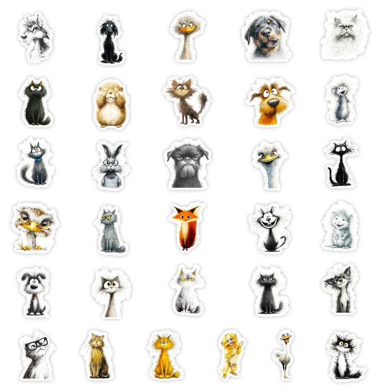 56 قطعة من ملصقات الديكور المبتكرة للحيوانات القلي المخصصة على شكل رسوم كرتونية