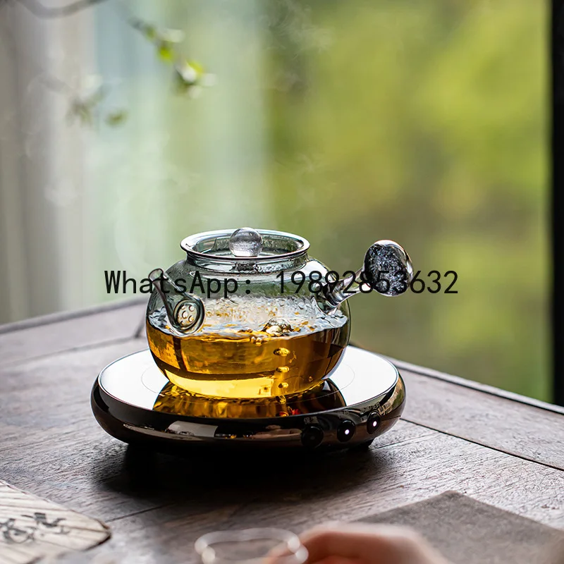 Tetera De Vidrio Borosilicato Cj De Alta Resistencia Al Calor Con Asa Lateral, Tetera Para Hacer Té, Tetera Floral, Pequeña Estufa Eléctrica De Cerámica — -15%, 7.52€ Coupon, from 42.59€ – 15% descuento – €42.59