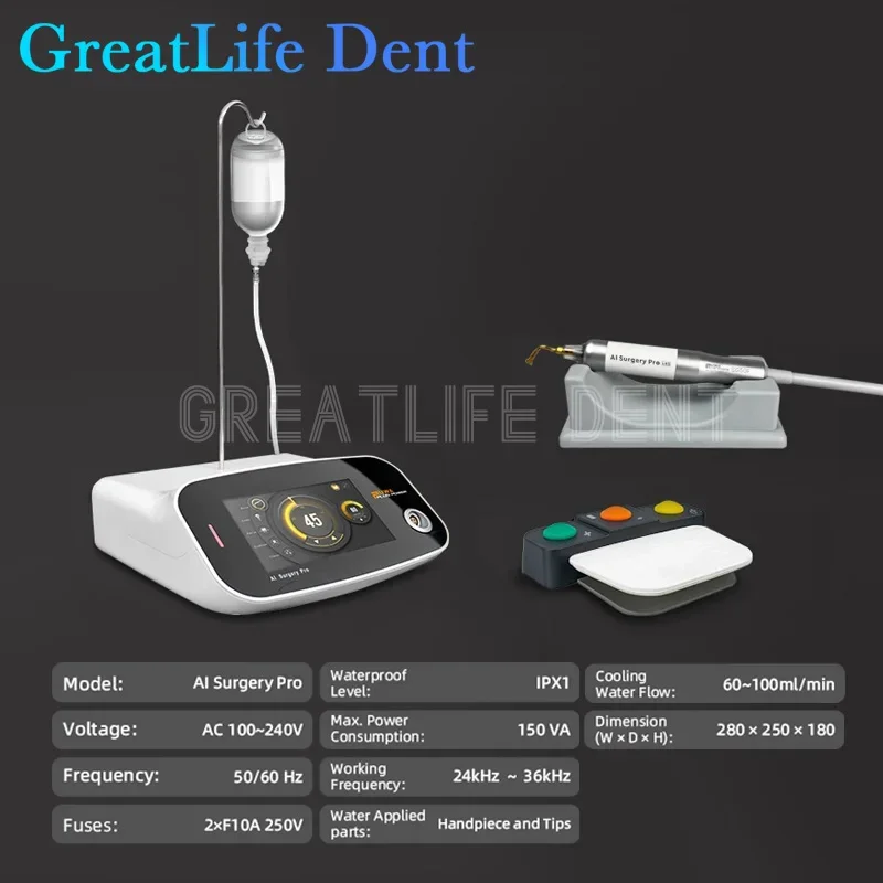 GreatLife Dent Dental Piezo Surgery Bone Cutter Equipment Ultrasonic Bone Piezosurgery Machine Al Surgery Pro Surgical Motor