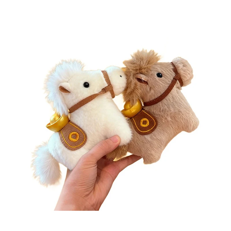 

2026 Zodiac Pony Plush Toy Keychain New Cartoon Little Horse Mascot Doll Bag Pendant Backpack Hanging Decoration New Year Gifts