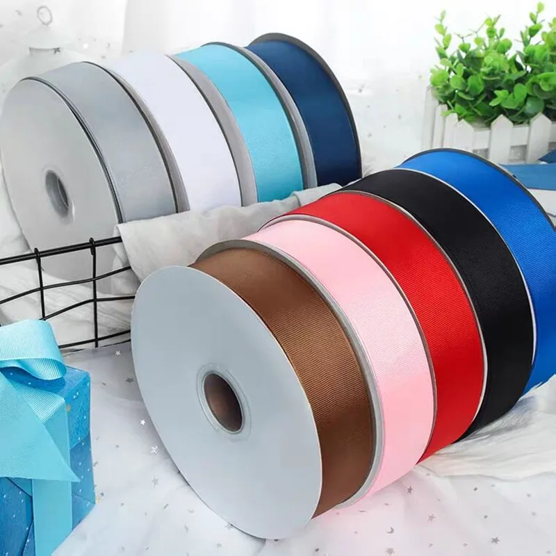 New 5yards 6mm 10mm 15mm 20mm 25mm 38mm Grosgrain Ribbon for Christmas Wedding Decoration DIY Sewing Handmand Crafts