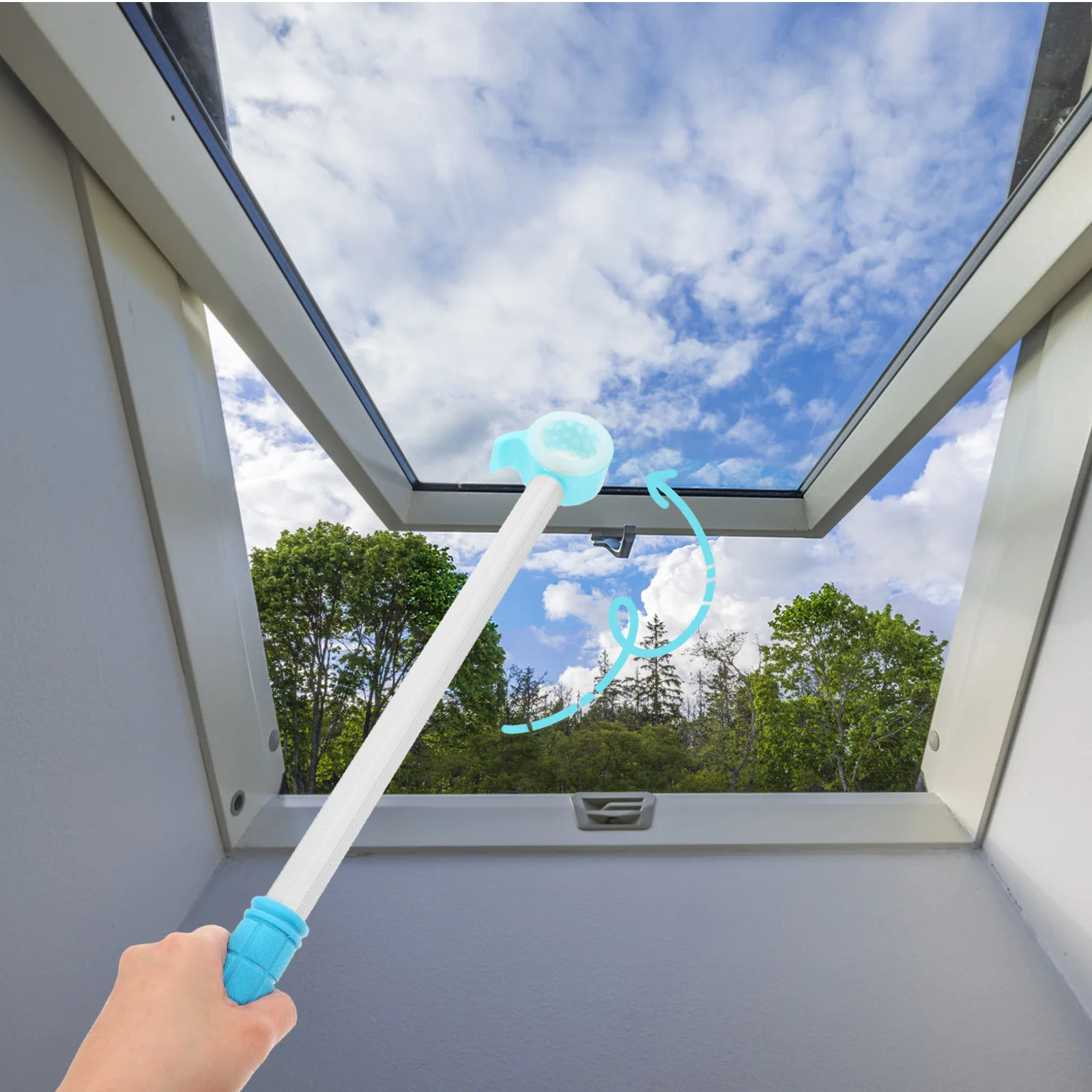 

Window Pull Rod Awning Windows Opener with Ergonomic Handle for High Windows Blinds Opening Tool Window Accessories