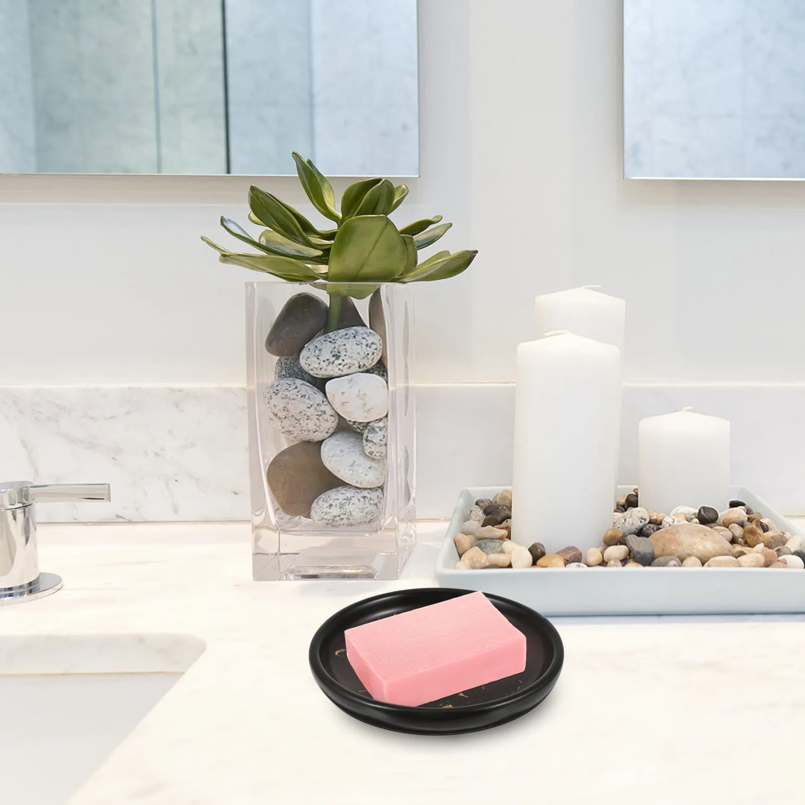 

Мраморная керамическая мыльница в скандинавском стиле, подставка для мыла для ванной и душа, элегантный органайзер для хранения в ванной и на кухне