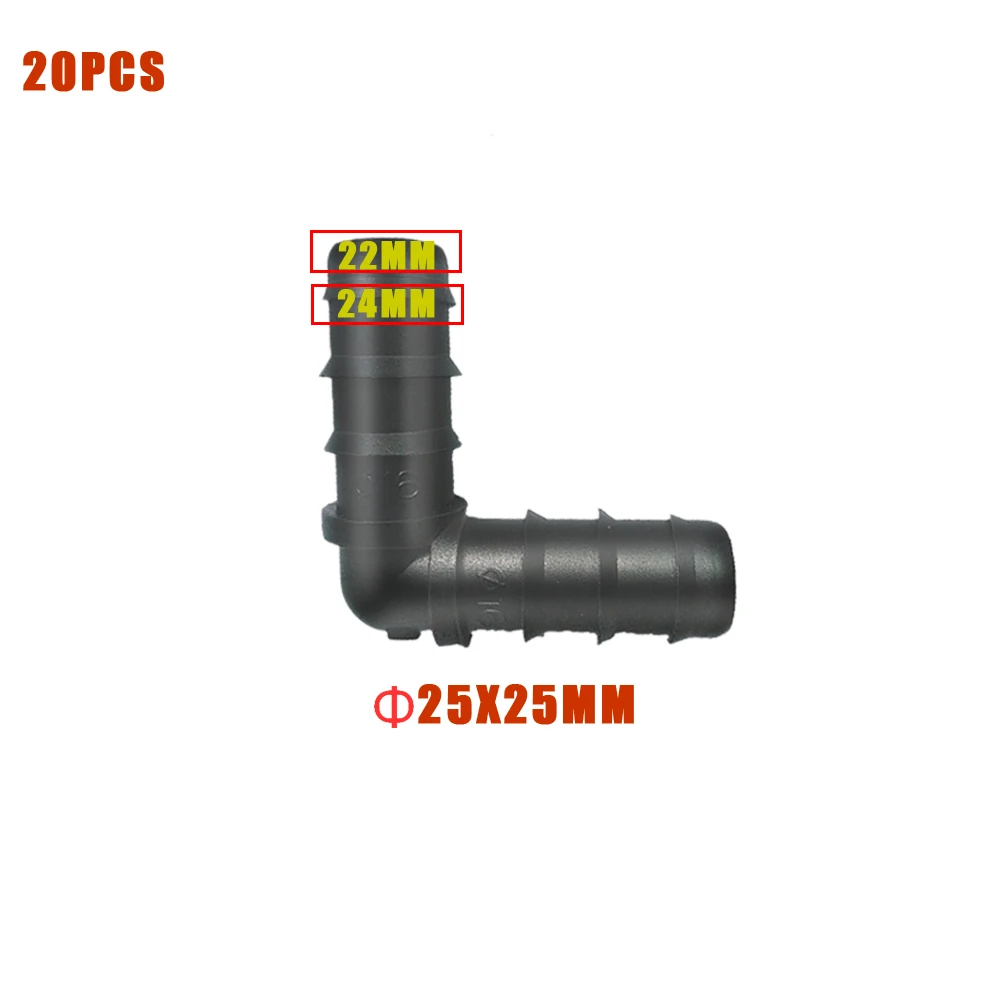 Nawadnianie dn16 mm/dn20 mm/dn25 mm wąż łokciowy Barb 90 stopni wąż kolankowy naprawa Adapter przyłączeniowy armatura 20 szt.