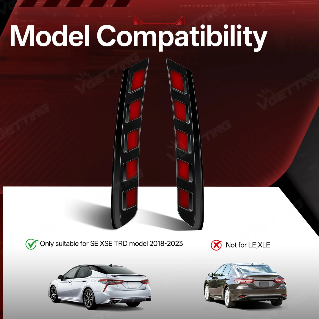 

For Toyota Camry 8 Gen SE XSE TRD 2018-2024 Car Rear Bumper Lights Side Lights Turn Signal Lights Brake Driving Light Accessorie