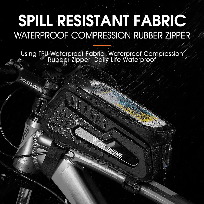 WEST BIKING Bicycle Bag Waterproof 7.4\