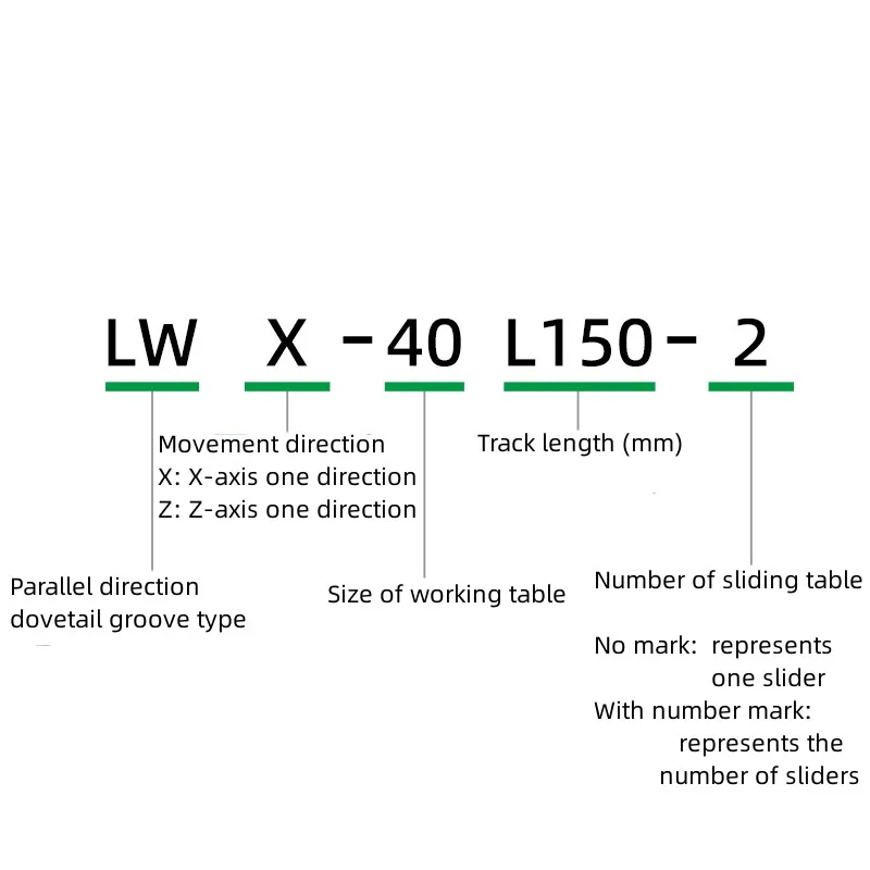 LWX60-100/150 X-axis displacement stage long stroke dovetail groove rack and pinion type manual fine-tuning slide