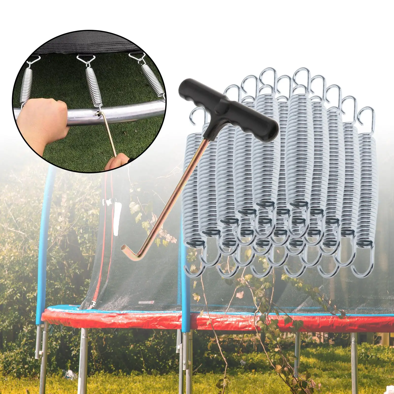20x Trampoline Springs Premium Professional Universal High Quality Solid Heavy Duty Repair Hardware Replacement with Spring Tool view 3