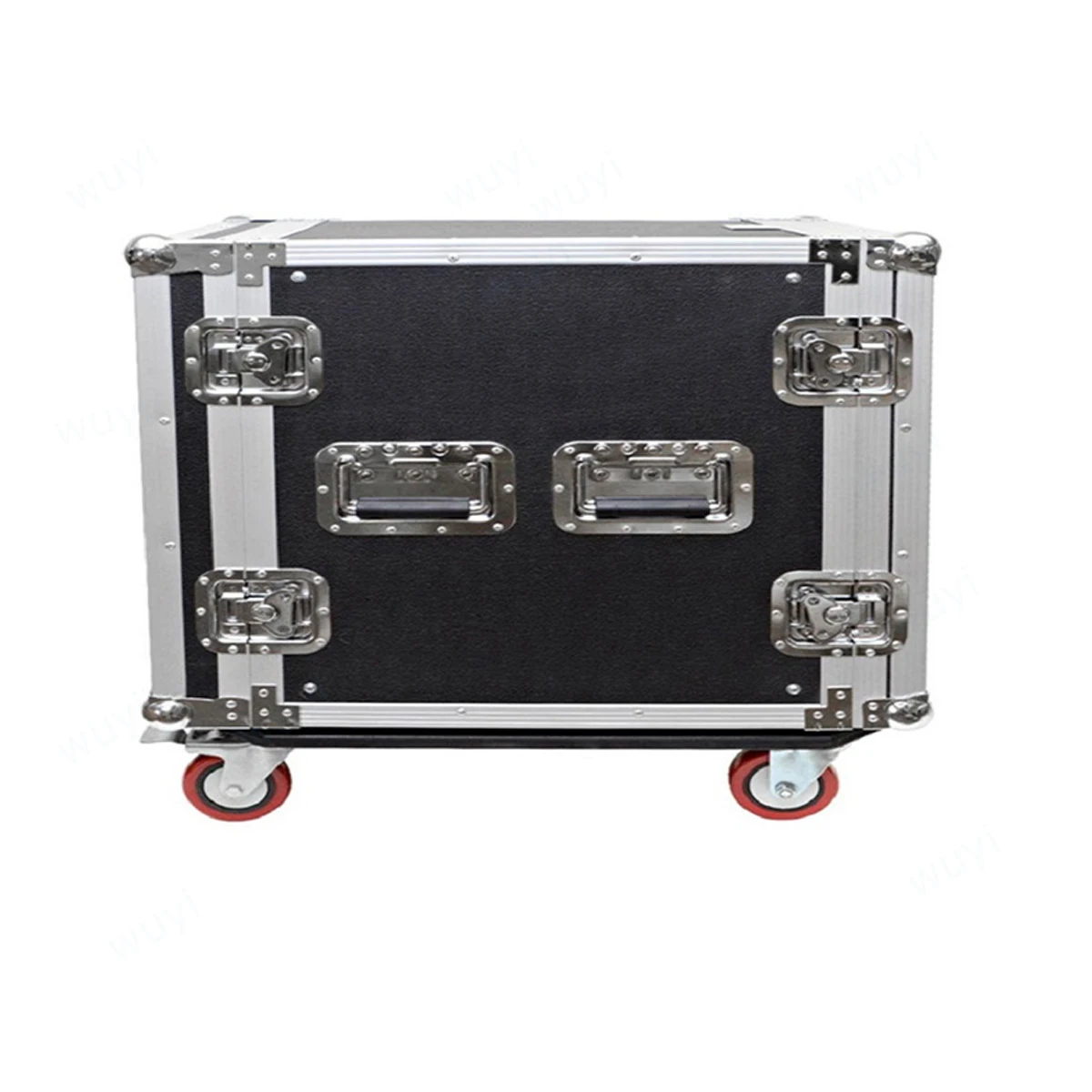 Imagem -02 - Voo à Prova de Choque com Rodas Gabinete de Microfone Caixa de Chassi de Liga de Alumínio Amplificador de Potência Tamanho Personalizado 8u 10u 12u Case de