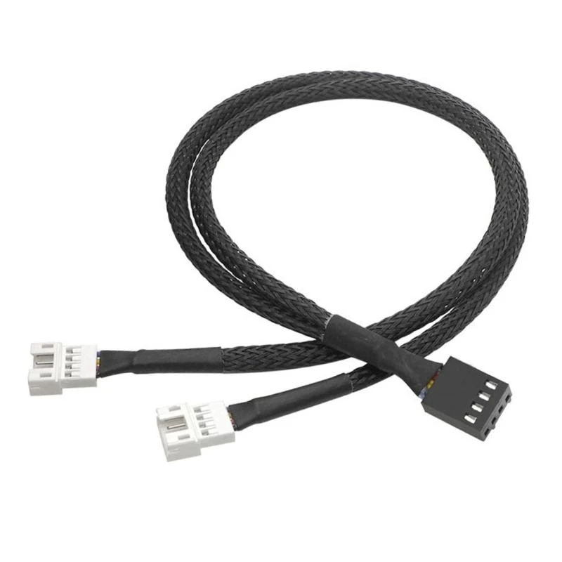 Black 4Pin PWM Fan Cable Cooling 1 To 1/2Ways Splitter Sleeved Extension Cable