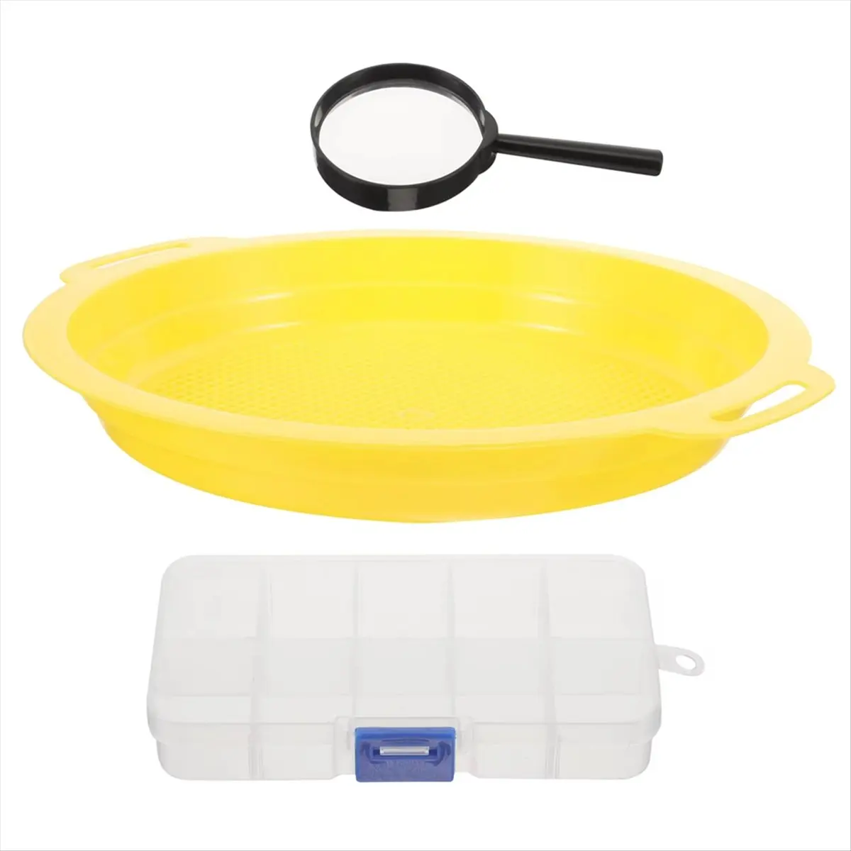 DT634 TRENDY~Gold Basin Tools Panning Filter Sorting Sifting Mesh Sieve Plastic Multi Functional Portable Mini Size