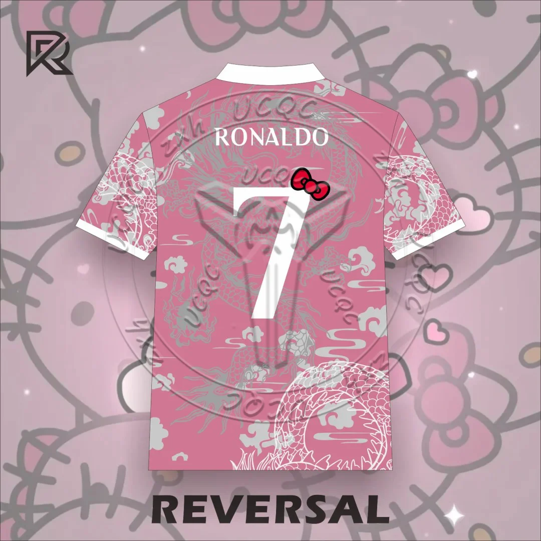 2025 New Fashionable Kawaii HelloKitty Women's Round Neck Loose Casual T-shirt S-3XL No.7 Cristiano Polo Casual Sports Shirt