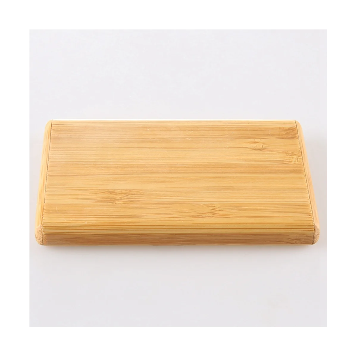 حامل بطاقات أعمال خيزران محمول ، صندوق تخزين قابل للطي