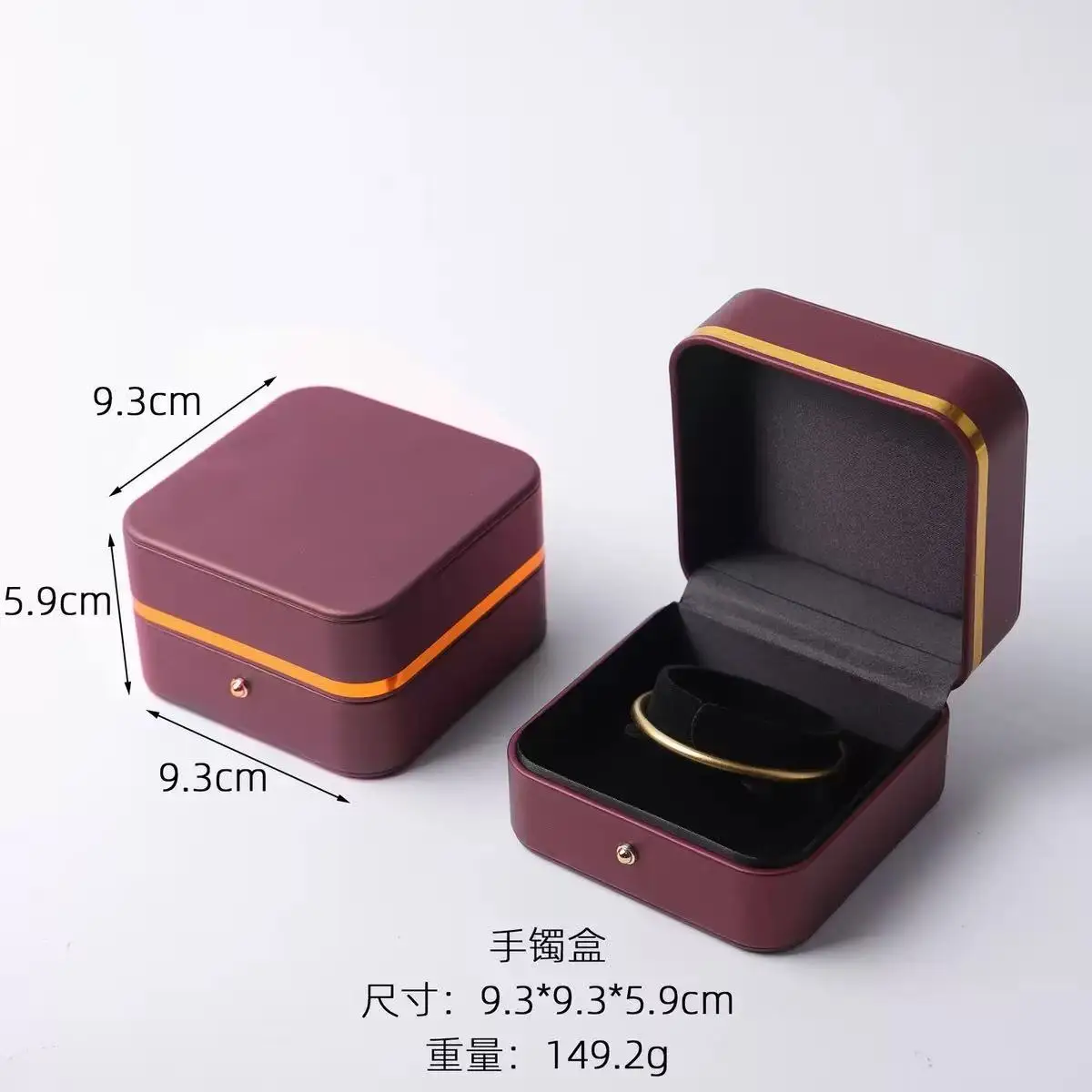 

High-end PU gold edge jewelry box storage packaging box