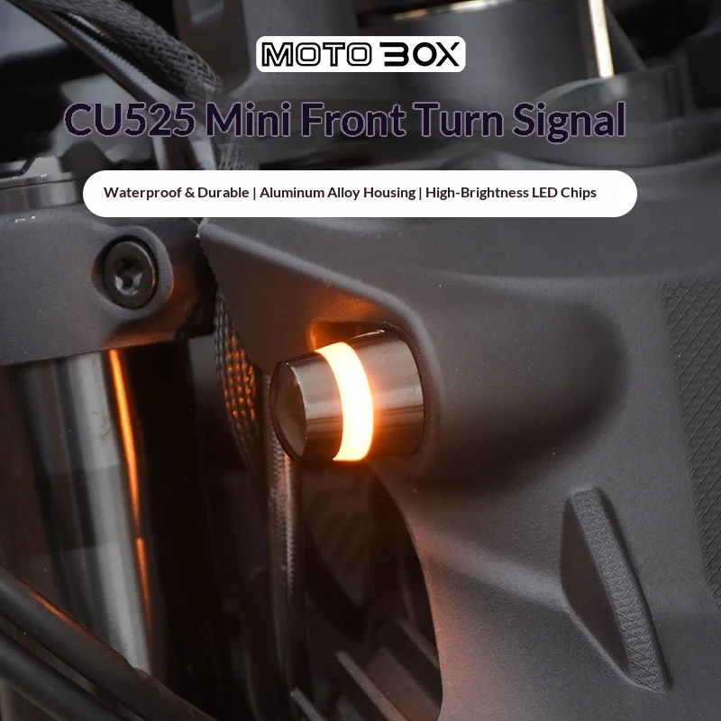 【Premium】For VOGE CU525 Modified Retro Mini LED Turn Signals with Front Turn Signal Lights and External Directional Light Access