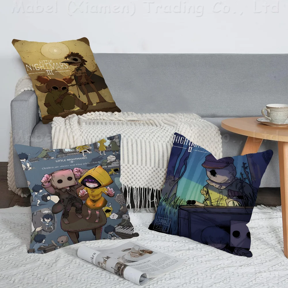 

Game L-Little Nightmares Cushion Cover Car Throw Pillow Case For Sofa Car Christmas Gift 40x40cm 45x45cm