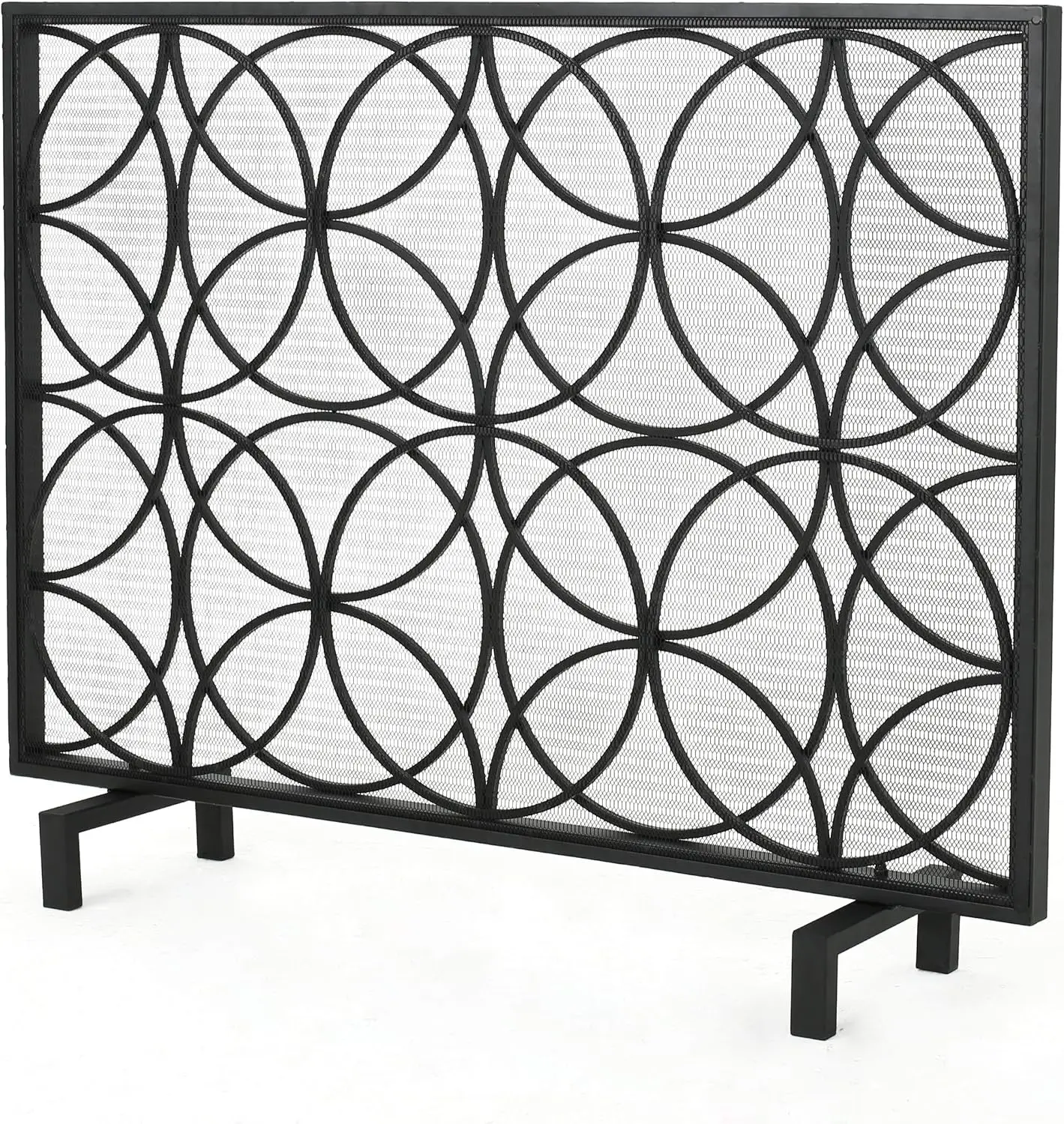 Christopher Knight Home Valeno Single Panel Iron Fireplace Screen, Black