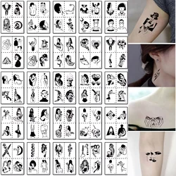 100pcs/set Waterproof Dark Girl Temporary Tattoo Adhesive for Women Adult Hand Wrist Black Succubus Fake Tattoo Sticker  tatuaje