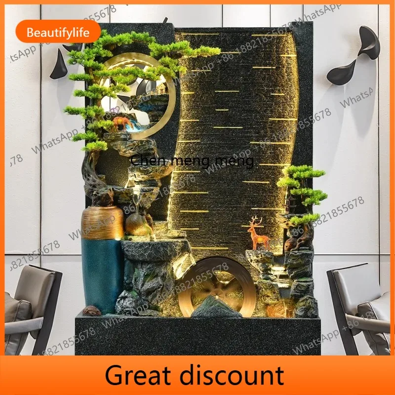 M02 Water curtain wall living room entrance rockery fountain landscape courtyard outdoor feng shui wheel ornament