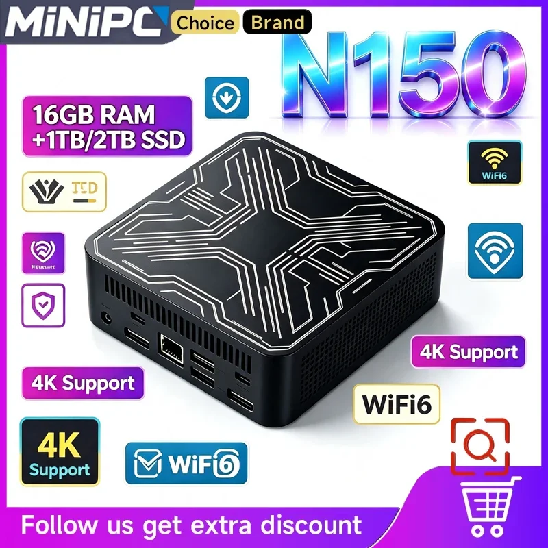 ミニpc-インテル-core-n150-windows-11-pro-ポータブルデスクトップ-32gb-ram-1～2tb-ssd-wifi-6-オフィス・学習・ホームコンピューター